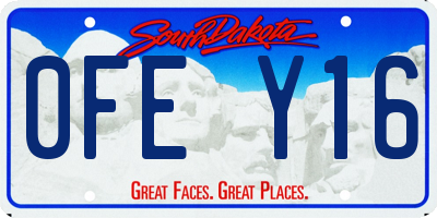 SD license plate 0FEY16