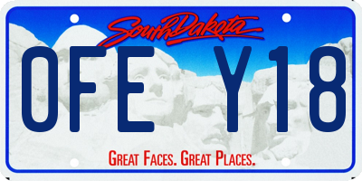 SD license plate 0FEY18