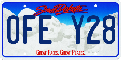 SD license plate 0FEY28