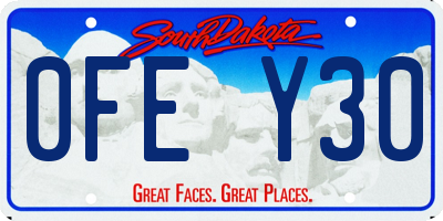 SD license plate 0FEY30