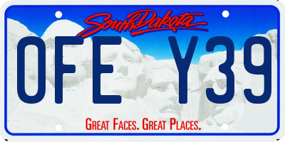 SD license plate 0FEY39