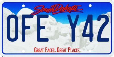 SD license plate 0FEY42