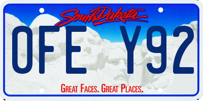 SD license plate 0FEY92