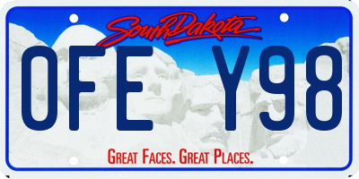 SD license plate 0FEY98