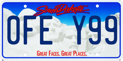SD license plate 0FEY99