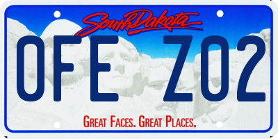 SD license plate 0FEZ02