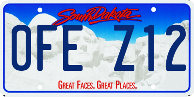 SD license plate 0FEZ12