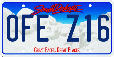 SD license plate 0FEZ16