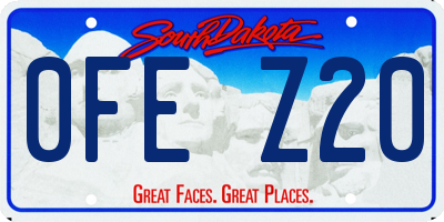 SD license plate 0FEZ20