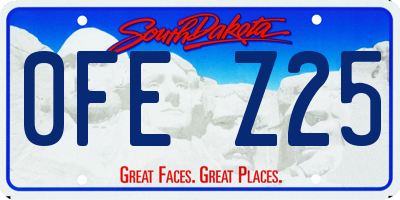 SD license plate 0FEZ25