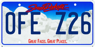 SD license plate 0FEZ26