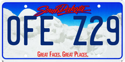 SD license plate 0FEZ29