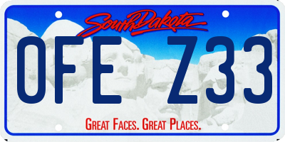 SD license plate 0FEZ33