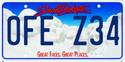 SD license plate 0FEZ34
