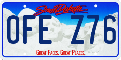 SD license plate 0FEZ76