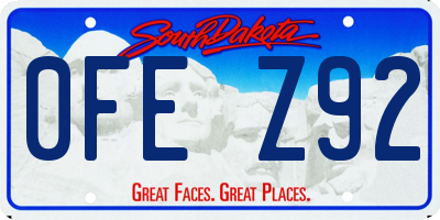 SD license plate 0FEZ92