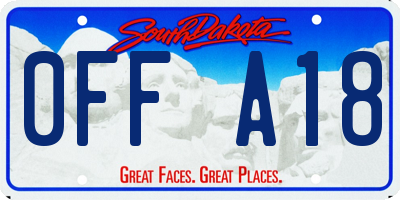 SD license plate 0FFA18