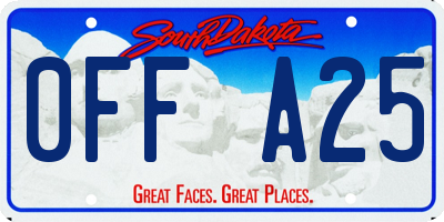 SD license plate 0FFA25