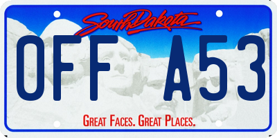SD license plate 0FFA53