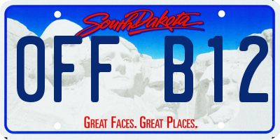 SD license plate 0FFB12