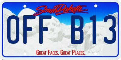 SD license plate 0FFB13