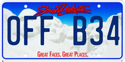 SD license plate 0FFB34