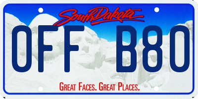 SD license plate 0FFB80