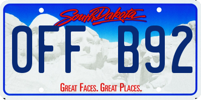 SD license plate 0FFB92