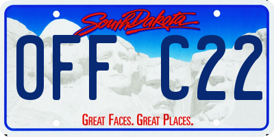 SD license plate 0FFC22