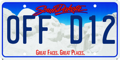 SD license plate 0FFD12