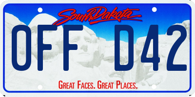 SD license plate 0FFD42
