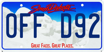 SD license plate 0FFD92