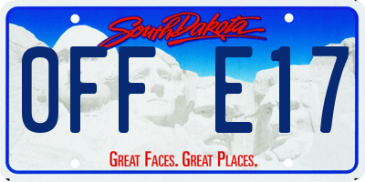 SD license plate 0FFE17