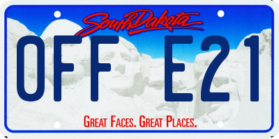 SD license plate 0FFE21
