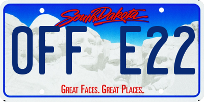 SD license plate 0FFE22