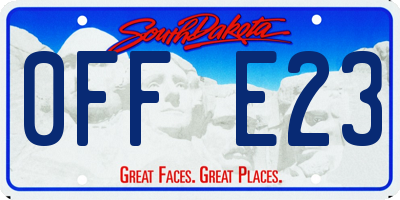 SD license plate 0FFE23