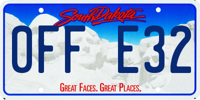 SD license plate 0FFE32