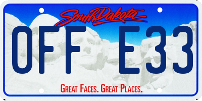 SD license plate 0FFE33