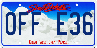 SD license plate 0FFE36