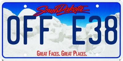 SD license plate 0FFE38