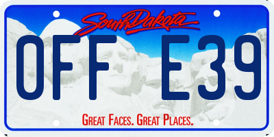 SD license plate 0FFE39