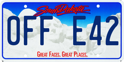 SD license plate 0FFE42