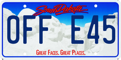 SD license plate 0FFE45