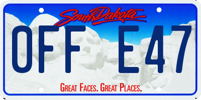 SD license plate 0FFE47