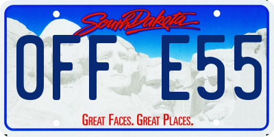 SD license plate 0FFE55