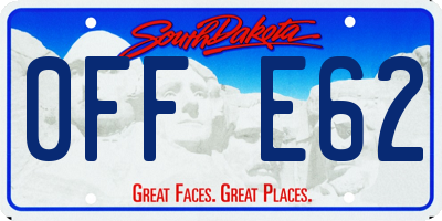 SD license plate 0FFE62