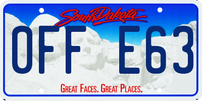 SD license plate 0FFE63