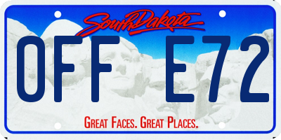 SD license plate 0FFE72