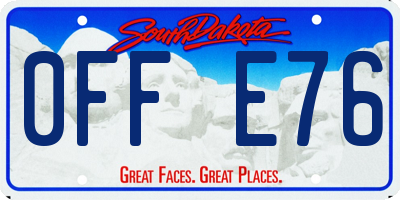 SD license plate 0FFE76