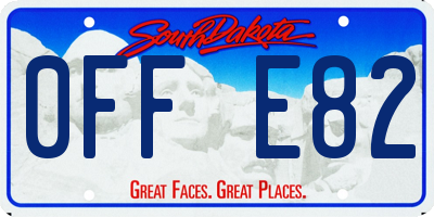 SD license plate 0FFE82